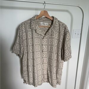 Men's Abercrombie & Fitch Beige Patterned linen blend Shirt